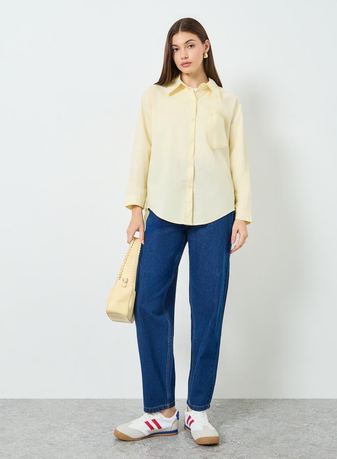 Styli Women Yellow Long Sleeve Oversized Shirt - Image 1